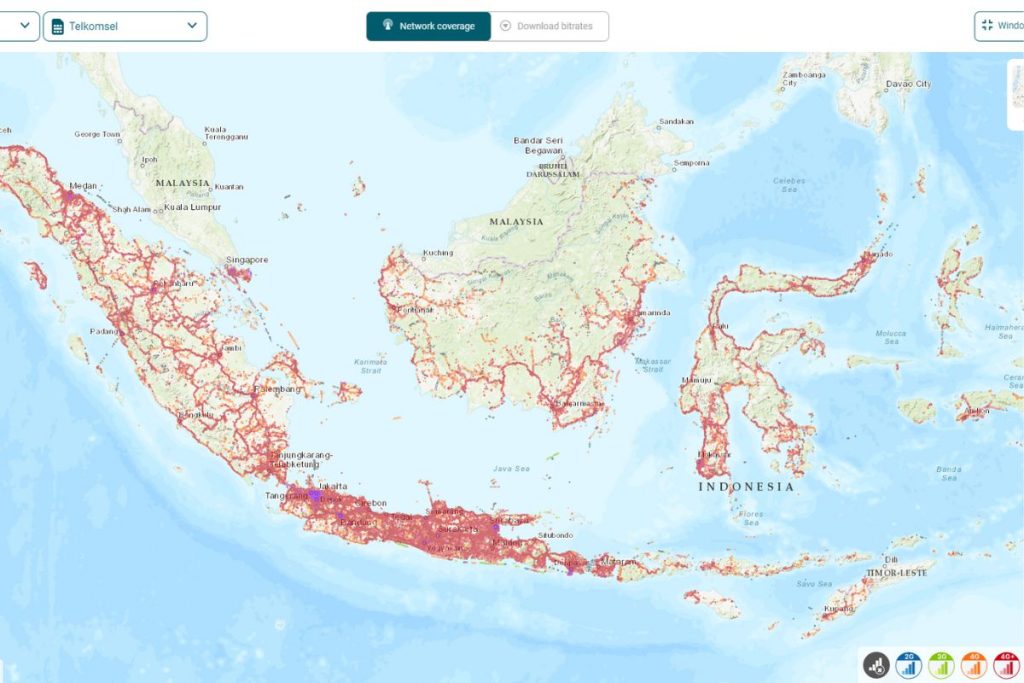 With over 169,000 4G base stations covering 98% of the population, Telkomsel has the most extensive network in Indonesia. It offers connectivity across all major islands and cities including Jakarta, Bali, Sumatra, Java, Kalimantan, Sulawesi, Maluku.