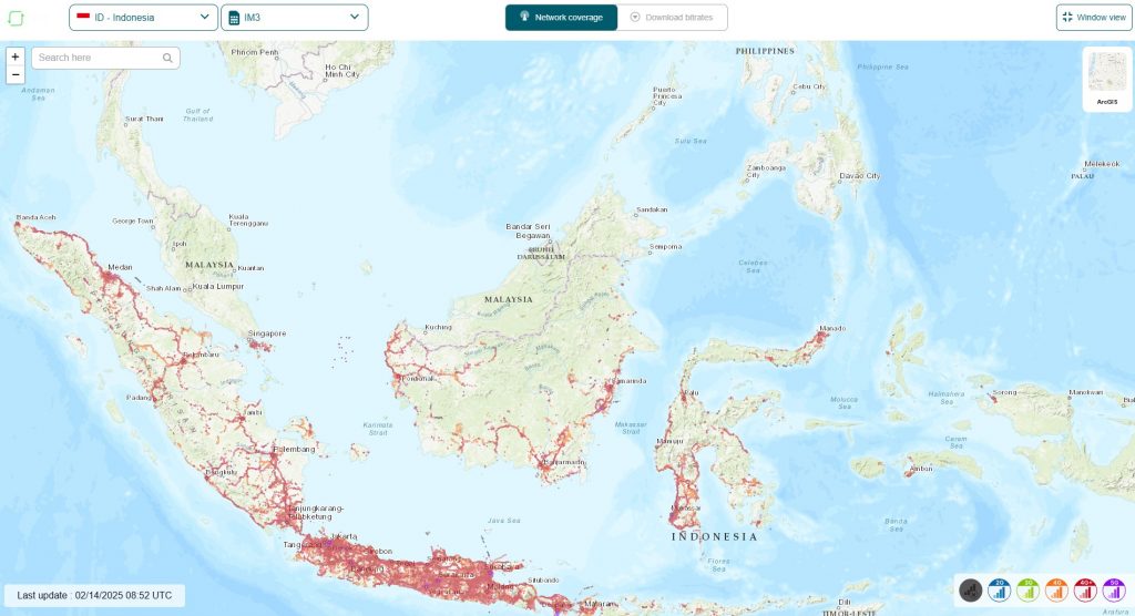 Indosat has widespread coverage across all major islands and cities in Indonesia including Jakarta, Bali, Java, Sumatra, Sulawesi, and more. It has strong coverage even in remote areas and smaller islands that are popular with tourists.